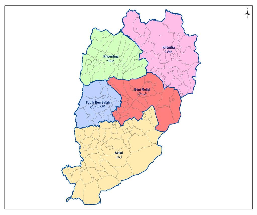 خريطة الجهة CARTE DE LA REGION BENI MELLAL - KHENIFRA بني مالل - خنيفرة السكان )لسنة