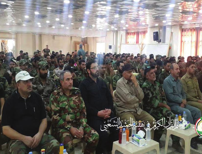 الجناح العسكري في احد معسكرات الحشد بالمحافظة وشهدت مراسيم االختتام كلمة لمسؤول الفرع الحاج ابو عمار