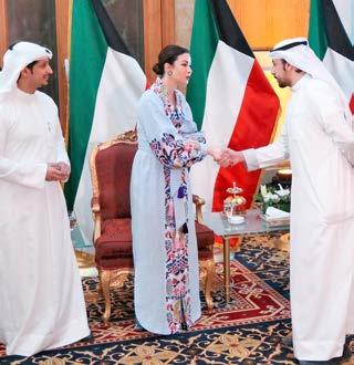 E. the Minister of Commerce and Industry and Minster of State for Youth Affairs with KIPCO CSR Director Abeer Al-Omar at a