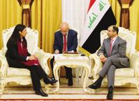وثمن الجبوري «الجهود والخدمات الت ي يقدمها اعضاء املنظمة دعيا اياهم اىل بذل املزيد من الجهد لتخفيف معاناة املواطنني املترضرين جراء العمليات العسكرية واالرهابي ة«.