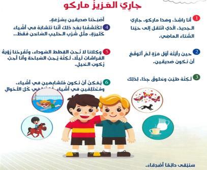 أحب ال أحب يحب ال يحب نص االستماع ص 78 األشكال : مثلث دائرة مرب ع - مستطيل أحب اللعب مع أنا وجاري مثل جاري ينتبه ل ات أنا وجي ي جار دار الفراشات السباحة متشابهان مختلفان ساخن بارد إخوان ليل نهار أحب