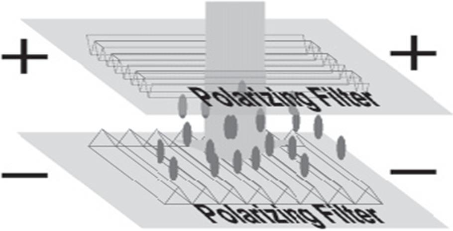 Light Polorizing Horizontal Polorizing Vertical الضوء من اػبلف ويبر من خالؿ Filter( )Polarizing األفقي ويذىب ايل السائل الكريستايل وعند إعطاء ىذا السائلكهرباء يستطيع أف يغ ت من شكلو وبالتايل يبنع