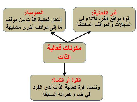 ويحدد بأندو ار ثتثة مكونات لفعالية الذات مرتبطة باوداه تعبر عن فعالية ذاتي وتصتلم تبع ا لهذم المكونات)السيد المهندي واوكداديمي ) 23-27 :3111 ويدرى ن المعتقددات الذاتيدة للفدرد 0 التي يمثلها المصطط