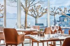 landmark in the city. The hotel offers breathtaking views of the Alps. The Ouchy neighbourhood is the resort area of Lausanne, where the summer activities take place.