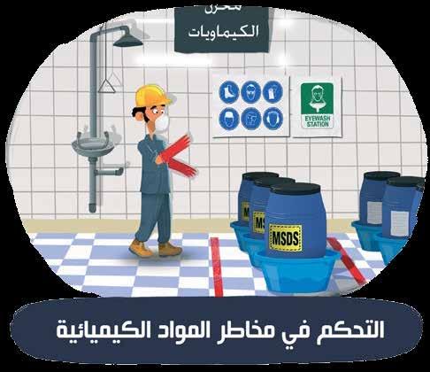 تاس لعا:أتقنيات التحكم واشتراطات السالمة والصحة المهنية الواجب توافرها لوقاية العاملين من مخاطر المواد الكيميائية Chemical Hazards Worker Protection Techniques And Requirements.