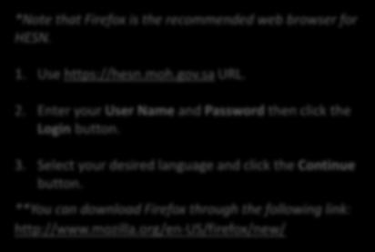 Select your desired language and