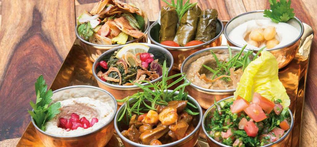 COLD & HOT MEZZAH Mini Mezza 31. Hummus حم ص 22.00 Mashed chickpeas with tahina & lemon 32. Hummus with Vegetables 24.
