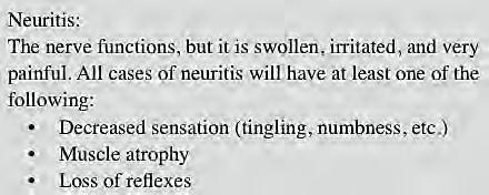 Neuritis Neuritis literally means inflammation of nerve. It is usually observed as heterotopic pain in the peripheral distribution of the affected nerve.