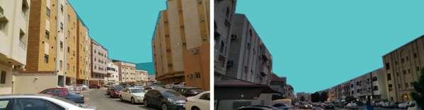 شكل )14( مقارنة خط السماء لمساكن معاصرة لجدة تاثير القانون الجديد لالرتفاعات ومانتج عنه من مشكالت بصرية خط السماء بالقانون القديم على حساب