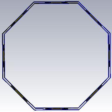 antennas are identical for all the eight sides of base station. Figure (4.7) presents a top view for the antenna and Figure (4.