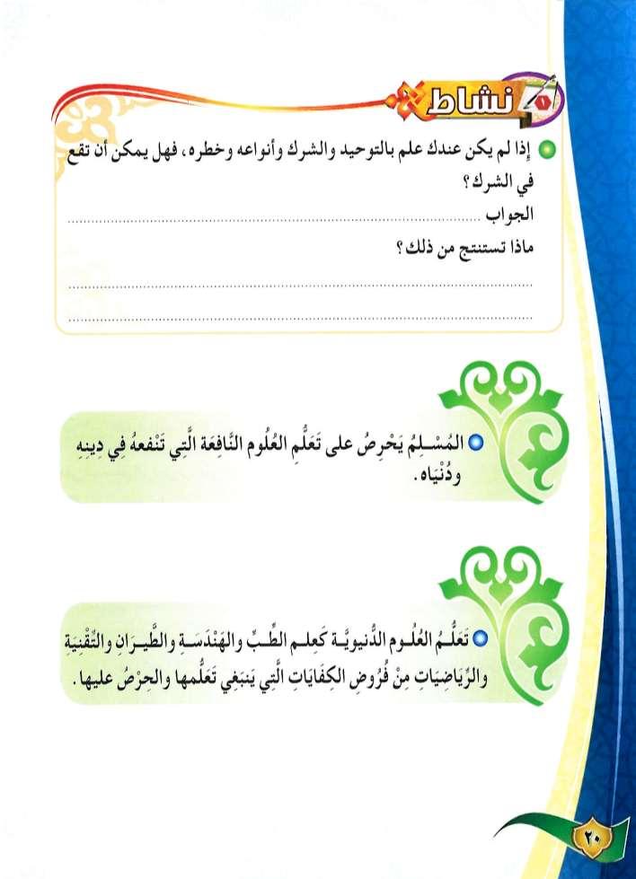 نعم. يجب معرفة التوحيد والشرك