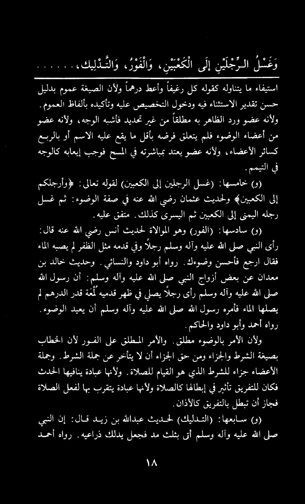 هللالوسر نأ : ملسو هلآو هيلعهللاىلص يبنلا جاوزأ ضعب ةعب نع نادعم ءاملا هبصي مل رفظلا لثم همدق يفو الجر ملسو هلآو هيلع هللا لص يبنلا ىأ يبنلا نإ :لاق ديز نب هللادبع ثيدحل (كيلدتلا) :اهعباس (و) دمحأ