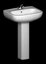 Piccolo حو ض بعامود مقا س سم 60 ي شمل فتحة خاط واحدة و شبه فتحتين لخاط ثاثي AGõLC G 60 cm lavatory with floor standing pedestal includes one pre-punched & two semi- punched faucet holes حو ض بعامود