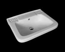 45,50 and 58 cm lavatory with semi pedestal includes one pre-punched & two