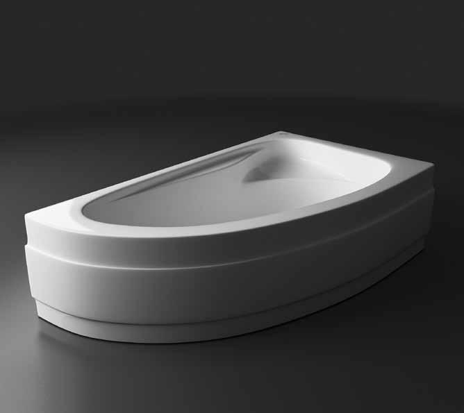 متوفر بالجانب و أارج ل التثبيت Right & Left angle bathtub 160 x 90 cm,