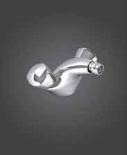Monobloc, dual-control, basin mixer with ceramic disk, ½ turn cartridges, with flexible hose, supply connections included.