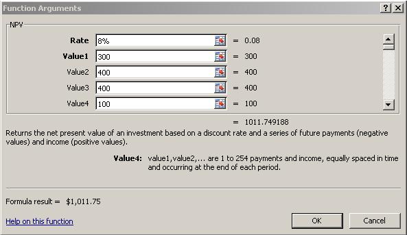 Net Present Value NPV.