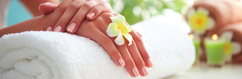 NAIL TREATMENTS Make time for yourself to pamper your hands & feet. Sit back and surrender the senses, as we bring back your energies and shape your nails to be stronger and shinier.