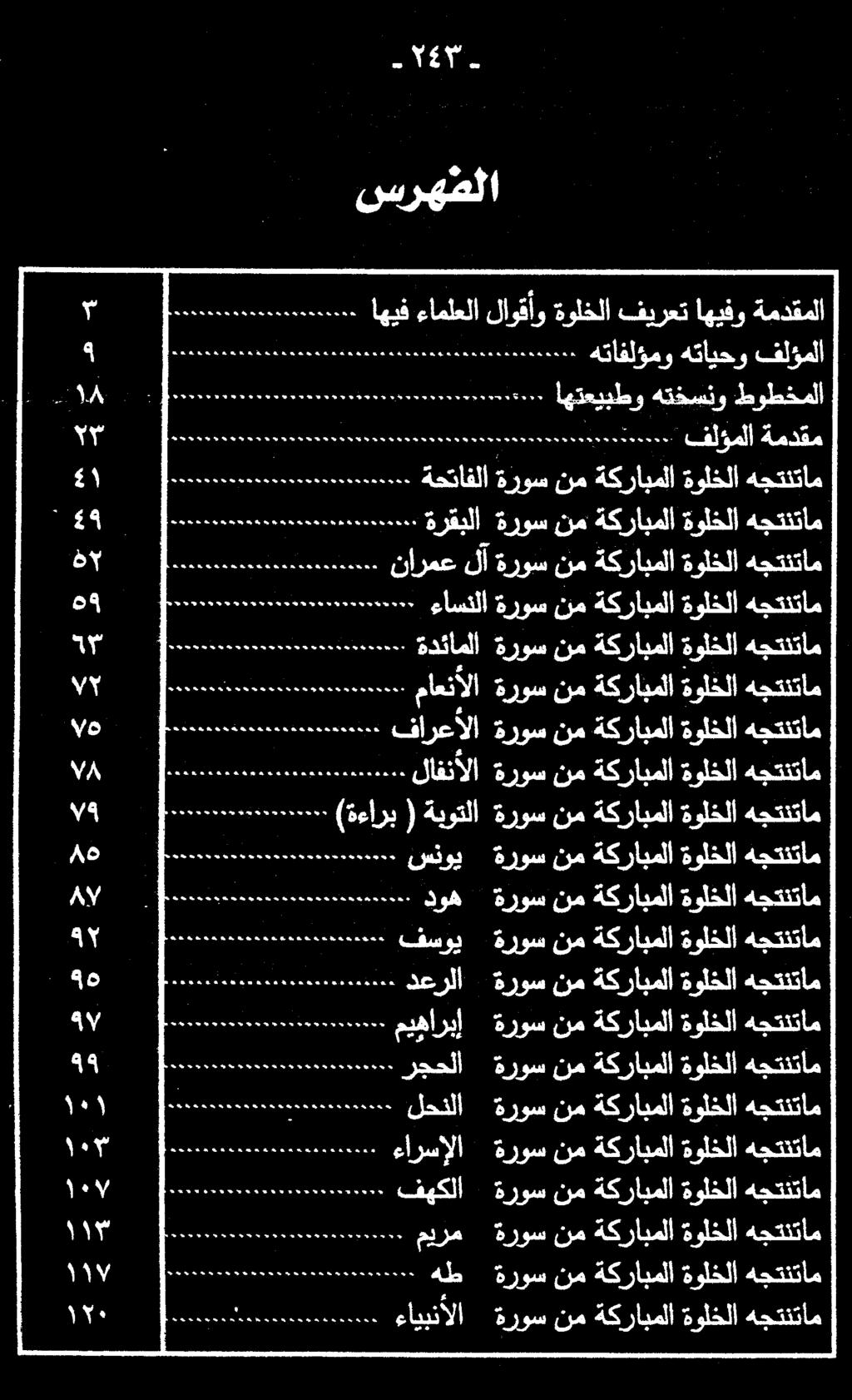 (ةءارب ) هي ةيوتلا فارعألا لافنألا ةدئاملا ماعنألا ءاسنلا ةروس نم ةكرابملا ةولخلا هجتنتام ةروس نم ةكرابملا ةولخلا هجتنتام نارمع لآ ةروس نم ةكرابملا ةولخلا هجتنتام ةرقبلا ةروس نم ةكرابملا ةولخلا