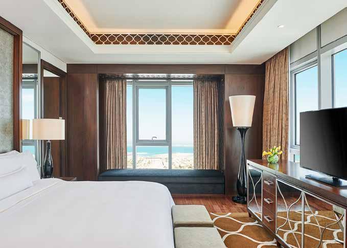 Enjoy an indulgent host of family-friendly amenities including complimentary WiFi, expansive spa with views of Burj Khalifa, 4 rooftop pools, complimentary Kids