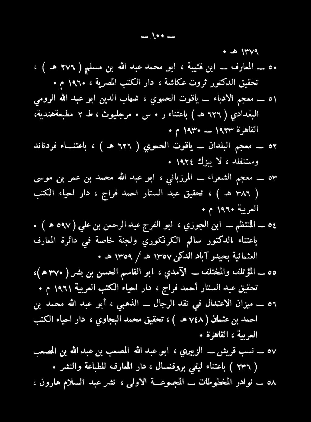 ( 75 ) ءانتعاب ىفيل لاسنفورب» راد فراغعملا ةعابطلل رشنلاو ٠ شيرق يريبزلا» وبا دبع ه 5 ب نازيم لادتعالا يف دقن لاجرلا يبهذلا» وبأ دبع هللا دمحم نب ه مجعم نادلبلا توقاي يومحلا ( 550 ه )» ءانتعاب