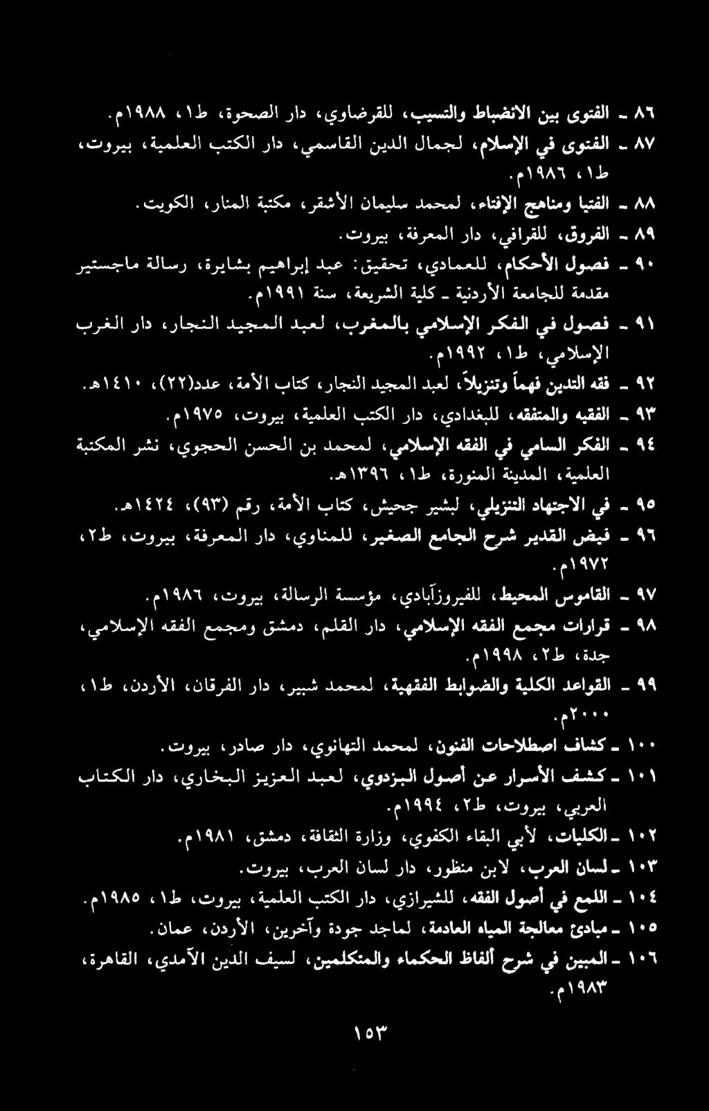 ۳. تاوريب رداص راد «يوناهتلا دمحمل» نونفلا تاحالطصا فاشک - ۰ ١ ط ندرالا :ناقرفلا راد ریہش دمحمل ءةپھقفلا طباوضلاو ةیلکلا دعاوقلا ھ ٥ يمالسالا هقفلا عمجمو قشمد «ملقلا راد يمالس الا هقفلا عمجم تارارق.