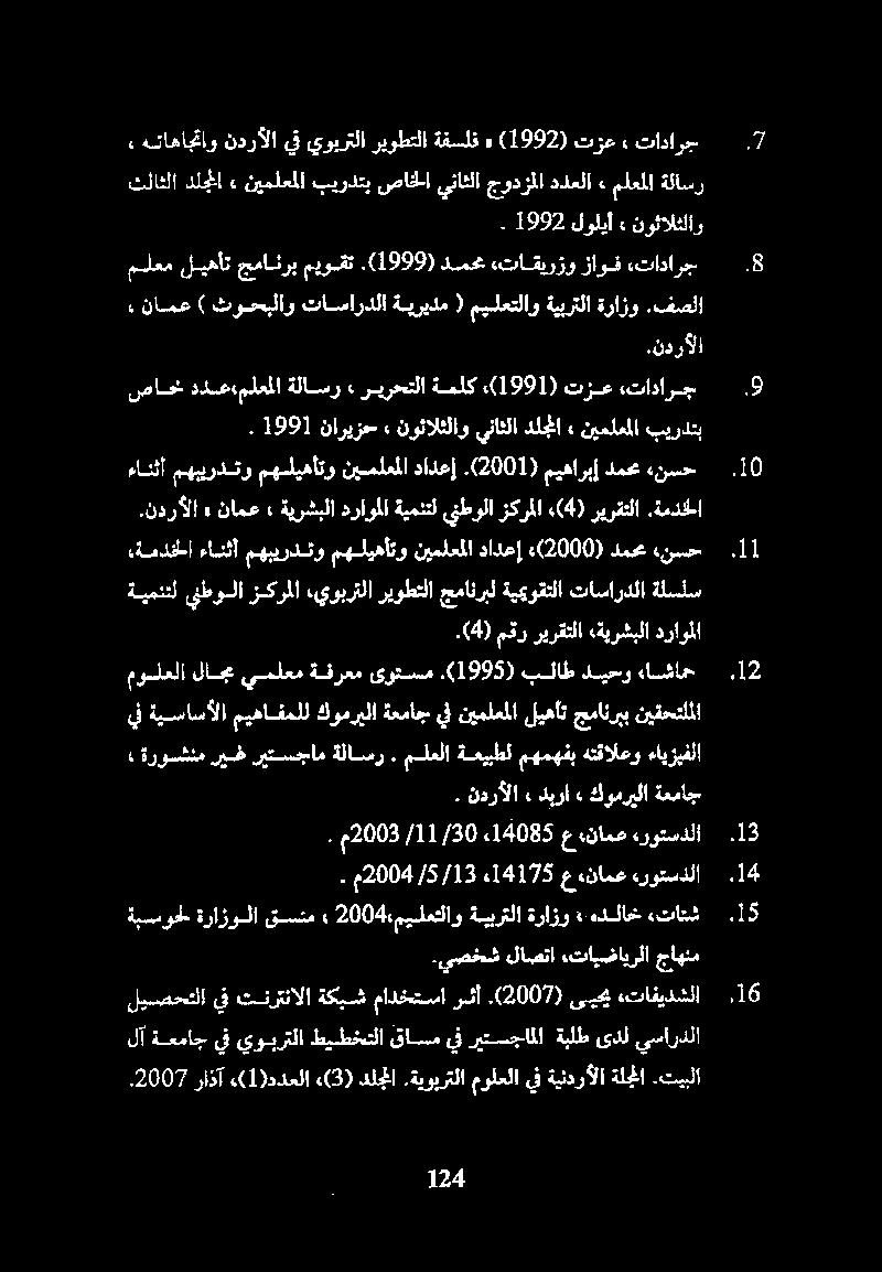 ملعم ليهأت جمانرب ميوقت.(1999) دمحم «تاقيرزو زاوف «تادارج نوثالثلاو ٠ لوليأ.