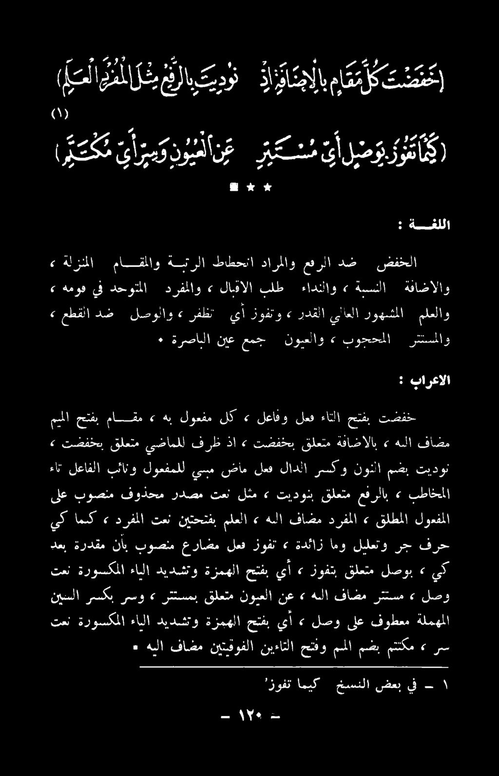 (1) (ابسلا ملال مقرا تدون الانجاب هارت يك امنك» درفملا تعن نيتحتفب ملعلا» هللا فاضم درفملا» قلطملا لوعفملا ءانأ لعافلا بئانو لوعفملل يسم ضام لعف لادلا رسكو نونلا مضي تبدون ىلع بوصنم فوذحم ردصم تعن