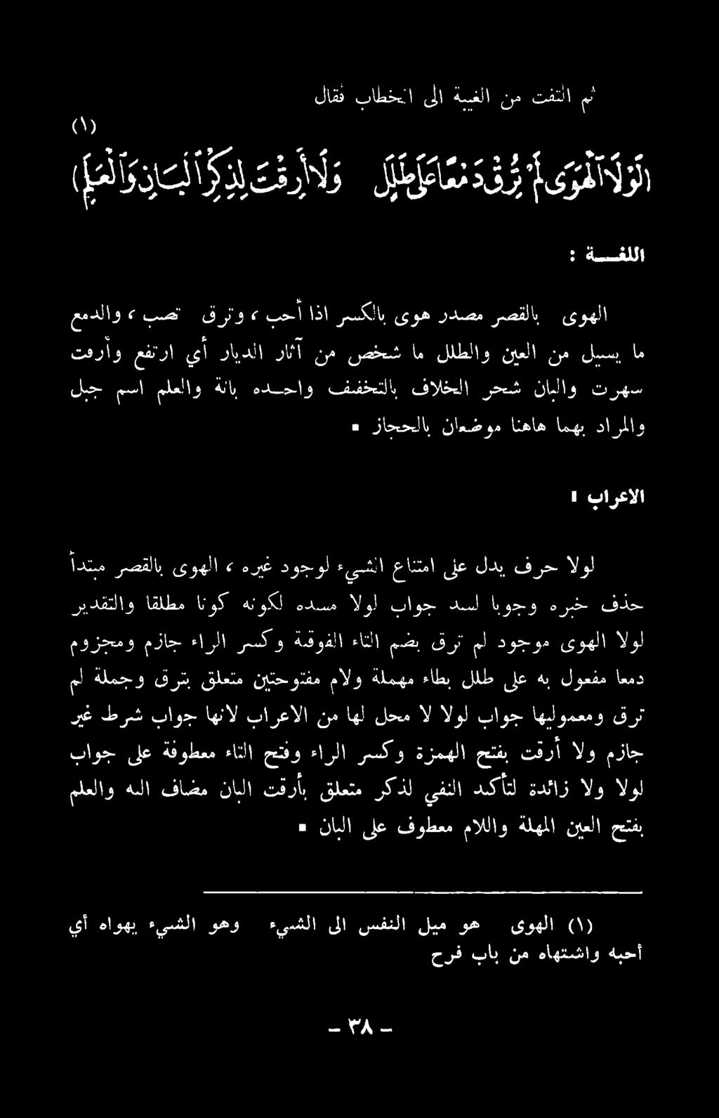 )0( : ةضفللا عمدلاو «بص" قرتو <«بحأ اذا رسكلاب ىوه ردصم رصقلاب ىوهلا لاقف باطختا ىلا ةسغلا نم تفتلا م 0 عملا باول تفربال م لامن دور [ىوفآ لو لا تفراو معفتارا يأ رايدلا راثآ نم صخش ام للطلاو نيعلا نم