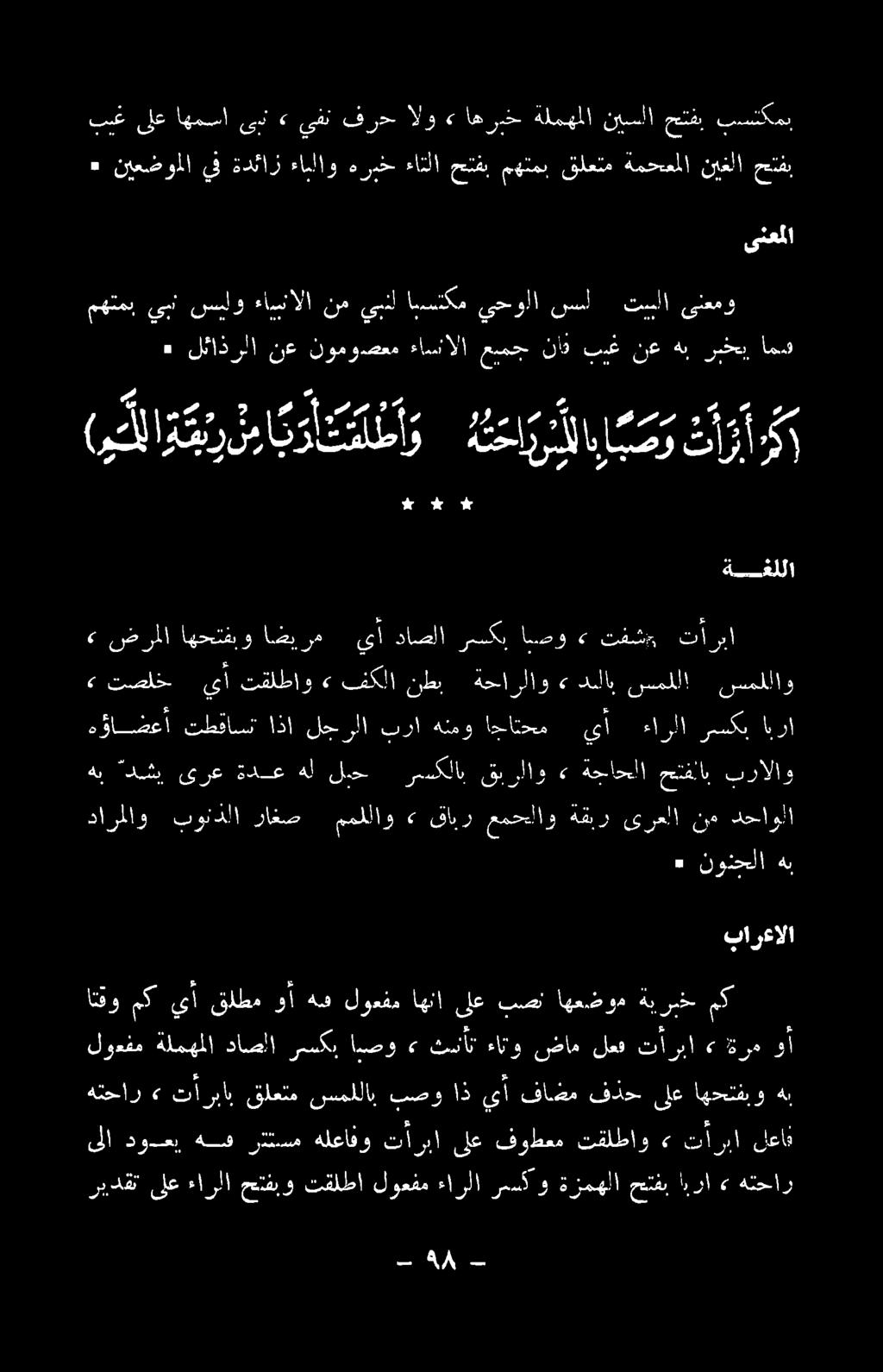 ريدقت ىلع ءارلا حتفبو تقلطا لوعفم ءارلا رسكو ةزمهلا حتتفب ابرا» هتحار ىلا دودعب هف راتسم هلعافو تاو ىلع فوطعم تقلطاو <«تآربا لعام هتحار» تار قلعتم سمللاب بصو اذ يأ فاضم فدح ىلع اهحتفبو هب اتقو مك يأ