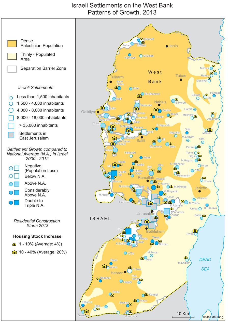 ملحق رقم )6( توضح الخريطة توزع المستوطنات االسرائيلية في الضفة الغربية منذ عام 1967 انتقل المستوطنون إلى الضفة الغربية ألسباب عدة بعضها دينية وبعضها ألنهم أرادوا االستيالء على األرض