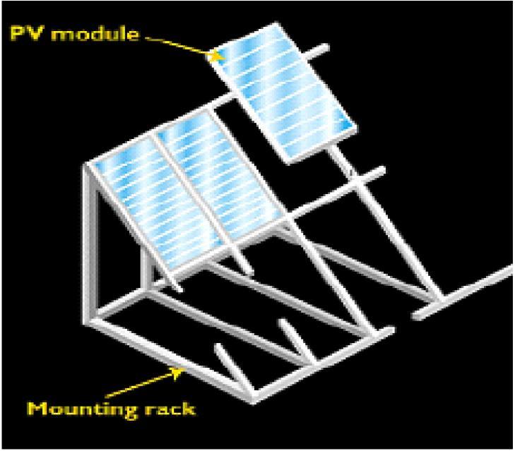 16 Modules photovoltaïques sur support (Source: Web EREN, US Department of Energy) Caractéristiques d un module Voici la description des paramètres d un module [27] : La puissance crête Pc : la