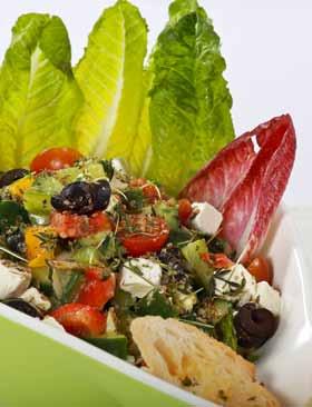 vegetables, olives and fresh oregano in crispy pita السسلطه اليونانية جبنة الفتا تقدم مع