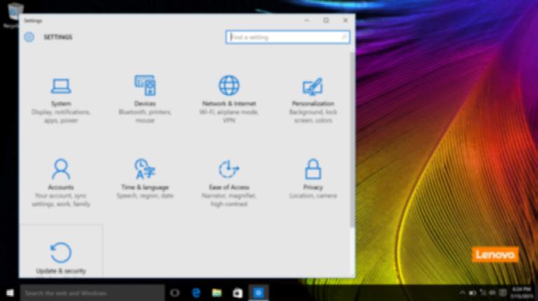 الفصل 2. بدء استخدام نظام التشغيل Windows 10 اإلعدادات يتيح لك زر اإلعدادات تنفيذ المهام األساسية.