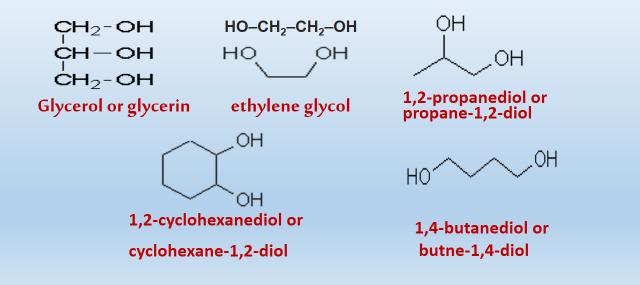 الديوالت )أو البوليوالت( polyols) : Diols (or يشير المصطلح الديول diol إلى وجود مجموعتي هيدروكسيل groups( ) two or more - كما يشير المصطلح بوليول Polyol إلى وجود مجموعتي هيدروكسيل أو أكثر groups( (.