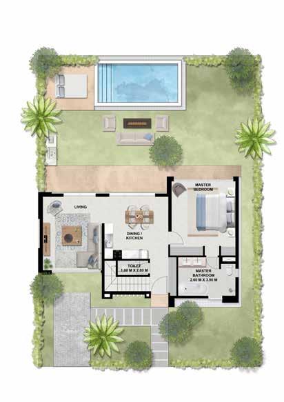 00 M X 4.70 M ACCESSIBLE ROOF BEDROOM 2 3.30 M X 4.35 M LIVING / DINING 6.73 M X 4.75 M BEDROOM 2 3.90 M X 3.75 M 4.30 M X 3.92 M BATHROOM 2 2.10 M X 3.75 M BATHROOM 2 2.