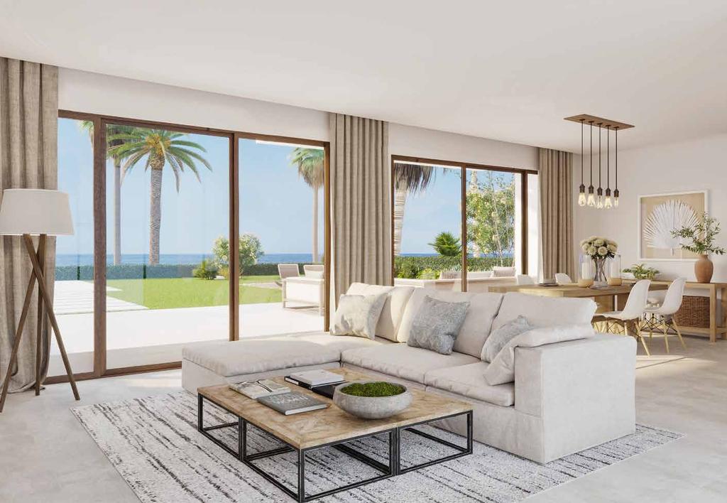 Three bedroom villa living & dining area Interiors Only the finest materials are used to create a look and feel that is practical, yet opulent in each beautifully crafted home.