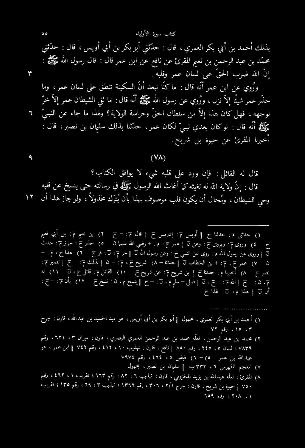 ههجول» لهف ناك اذه لإ نم ناطلس قحلا ةسارحو ةيالولا اذهلو ام ءاج نع يبنلا ه ل هلأ لاق : ناكول يدعب يبن ناكل ءرمع انثدح كلذب ناملس نب ءريصن لاق : : ام ينل ناطيشلا رمع آلإ رخ لاق هل لئاقلا : نإف درو ىلع