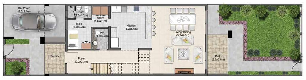 Ground floor المستوى األرضي Technical specifications * The Artist s Renderings are for illustration purposes only.