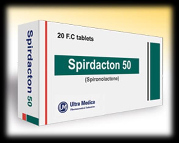 Monotherapy for HBP Diuretics آلية التأثير Spironolactone Spirdactone 25 mg 50 mg