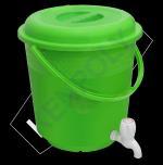 اللون: لون فاتح )أصف أبيض ) 10 Plastic bucket, 20L with tap 20 litres plastic bucket (HDPE) with lid, cap,