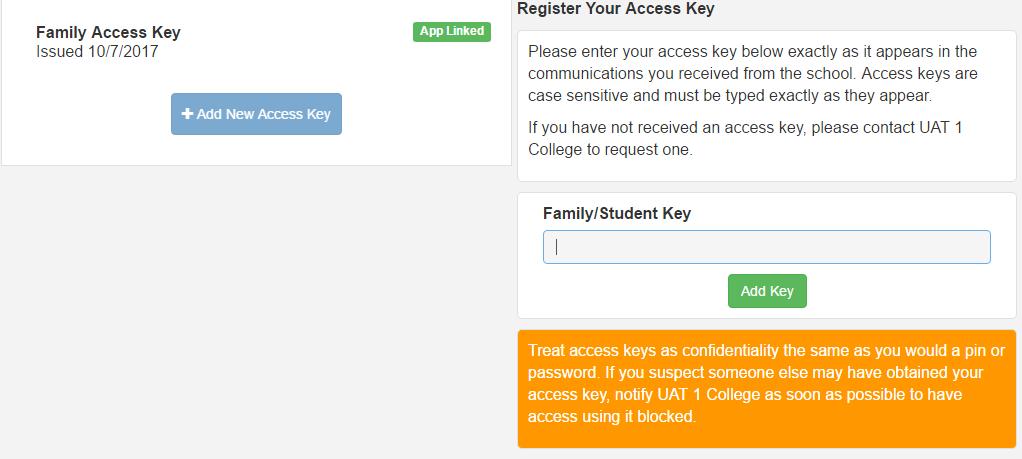الخطوة 4 : انقر على Access" "My في القائمة الموجودة على الجانب األيسر ثم انقر فوق اضافة مفتاح وصول جديد والصق