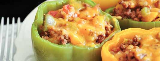 38 CHILL ZONE Recipe Ground Beef Stuffed Green Bell Peppers With Cheese محشي الفلفل األخضر مع الجبن واللحم المفروم How to Make it 1. Cut tops from green peppers; discard seeds and membranes. 2.