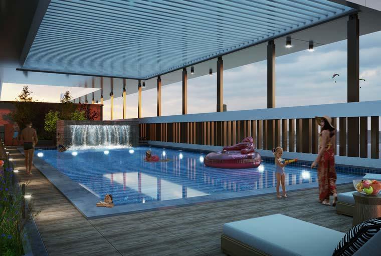 Get the best of both worlds with rooftop Gym and swimming pool for adults and
