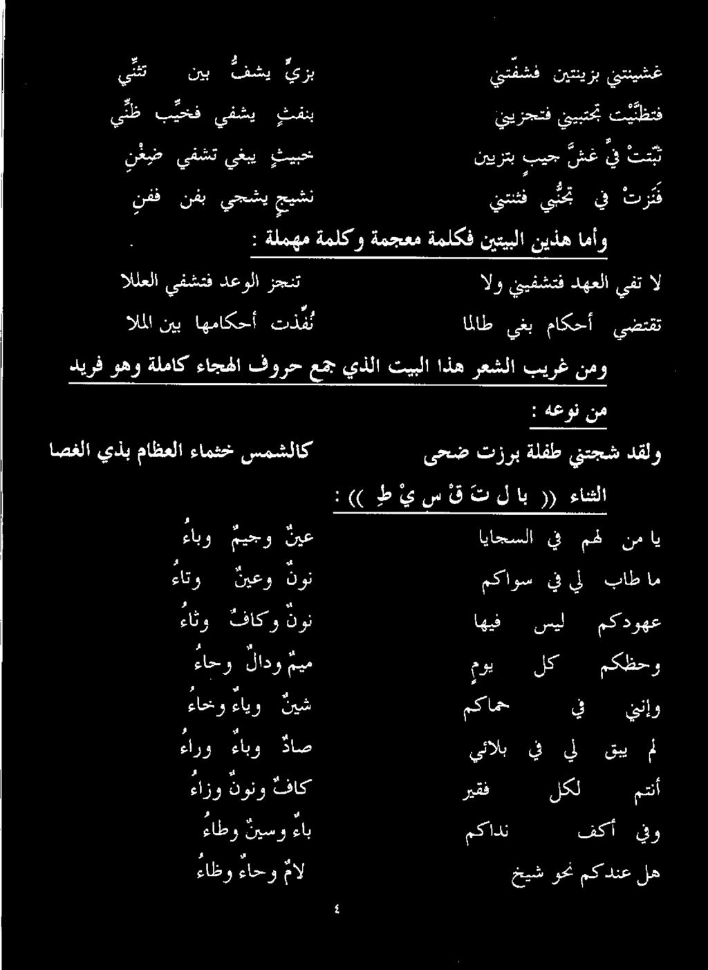 مكدنع له مكادن يفو فكأ يتالب يف يل قبي مل اياجسلا يفممٹنم ءاضلا )) لاب ت ق طيس (( :