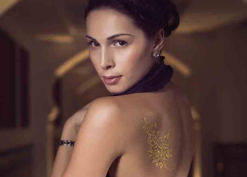 Body Enhancements Precious Skin Platinum and Gold Body Jewellery The ideal accessory to enhance your look to prepare for a special occasion. Precious instant tattoos made from 99.