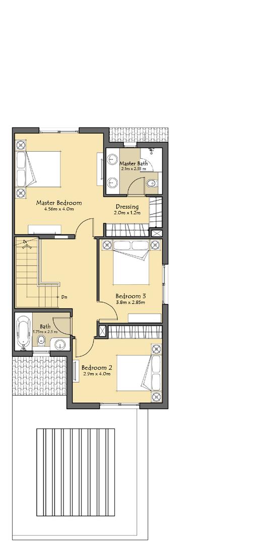 89 متر مربع / 1786 قدم مربع 2-Bedrooms + Maid Total Area: 165.