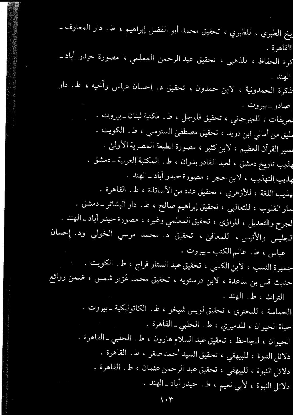 . ةرهاقلا - يبلحلا. ط» نوراه مالسلا دبع قيقحت» ظحاجلل» ناويحلا. ةرهاقلا.ط» رقص دمحأ ديسلا قيقحت ء يقهيبلل» ةوبنلا لئالد عئاور نمض > سمش ریز ع دمحم قيقحت» هيوتسرد نبال ثيدح سق نب ةدعاس». دنهلا.