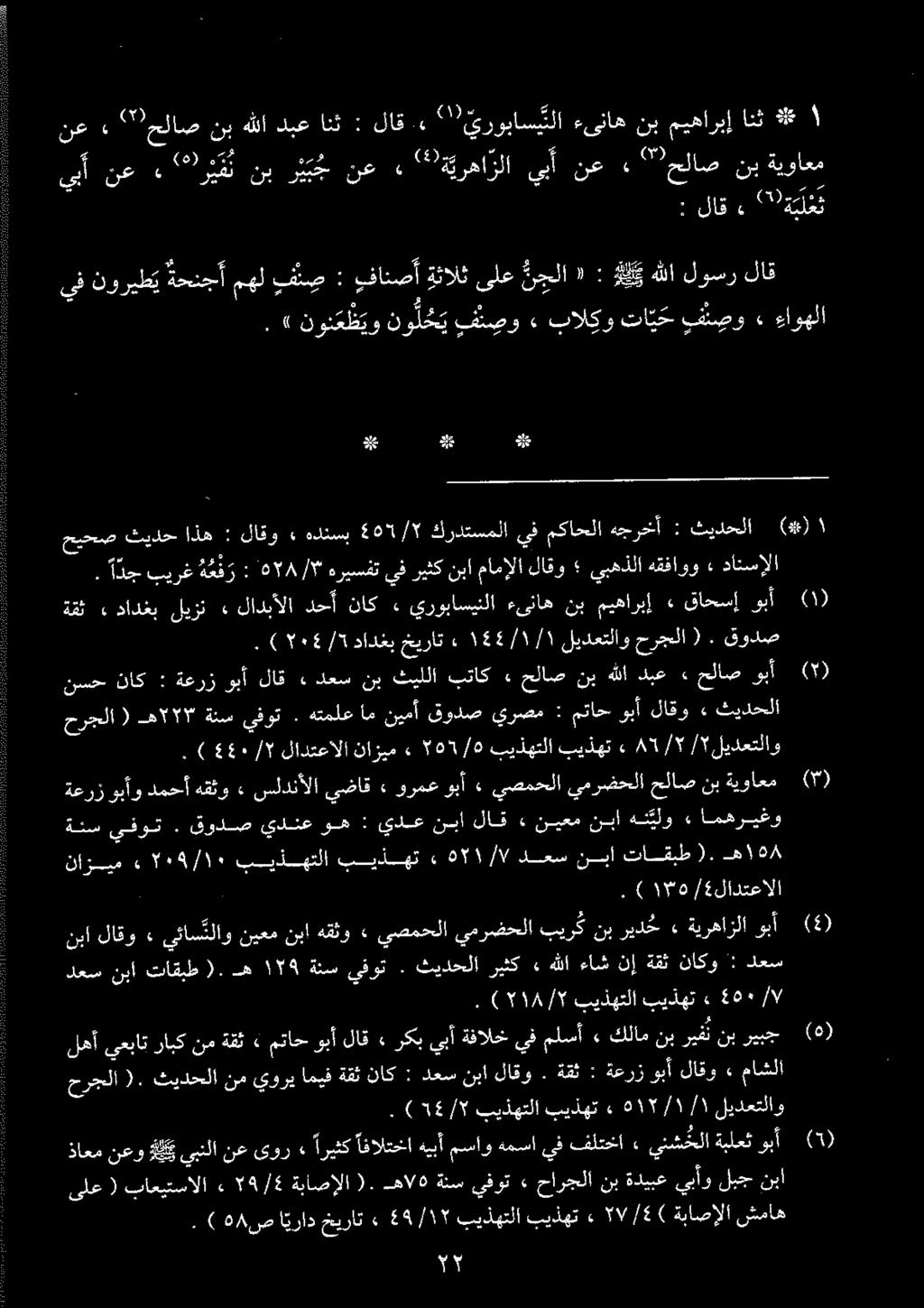 پ) ٤ ( : لاق ء 2 "ةبلغت. اج بيرغ ه ع ف ر : "ھ ۳ ہریسفت يف ريثك نبا مامإلا لاقو يبهذلا هقفاوو» دانسإلا حيحص ثيدح اذه : لاقو» هدنسب 501/7 كردتسملا يف مكاحلا هجرخأ : ثيدحلا.