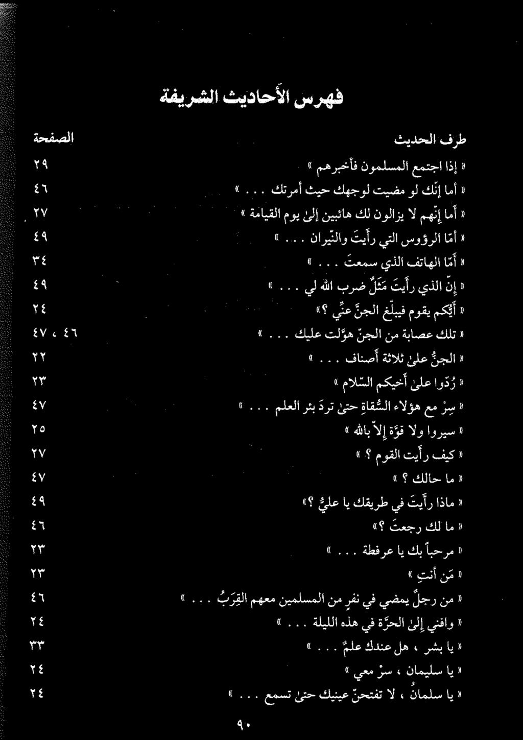 .» مهربخأف نوملسملا عمتجا اذإ... كترمأ ثيح كهجول تیضم ول كنإ امأ ( ةفيرشلا ثيداحألا سرهف»... كيلع تلوه نجلا نم ةباصع كلت (».